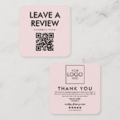 Editable Logo Pink Thank You Package Informatiekaartje (Voorkant / Achterkant)