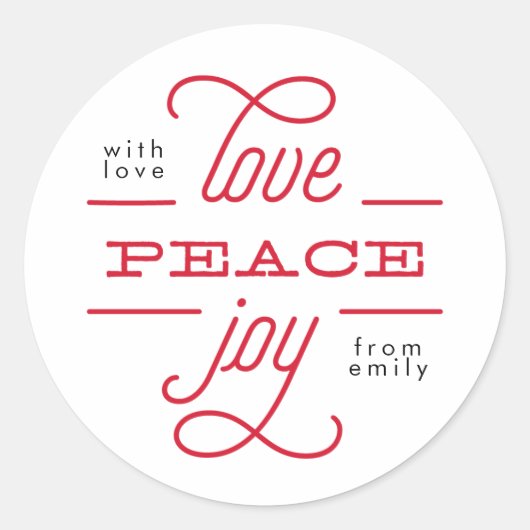 éditable LOVE PEACE JOY to you Sticker de vacances (Devant)