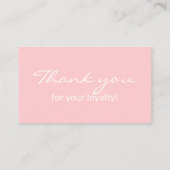 Editable Loyalty Business Card Template in Roze Visitekaartje (Achterkant)