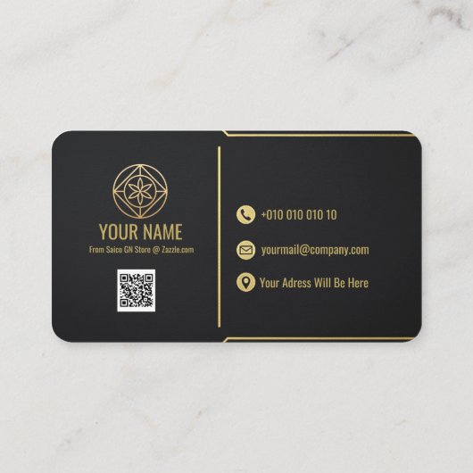 Editable Luxury Business Card Template Visitekaartje (Achterkant)