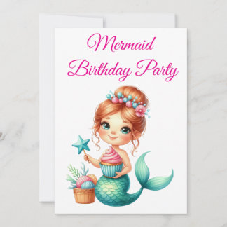 Editable Mermaid Birthday Invitation 🧜‍♀️✨ 