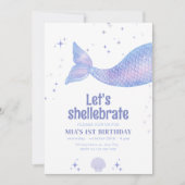Editable Mermaid Birthday, Mermaid Under the Sea Kaart (Voorkant)