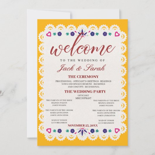 Editable Mexican Wedding Invitation 2 (Devant)