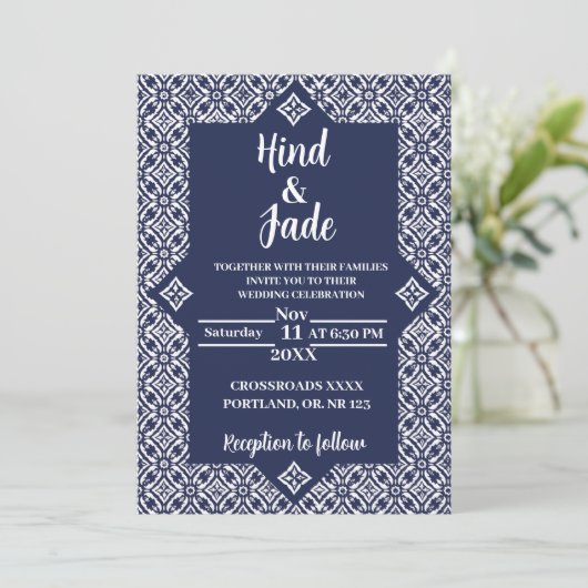 Editable Mexican Wedding Invitation 5 Kaart (Staand voorkant)