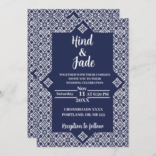 Editable Mexican Wedding Invitation 5 Kaart (Voorkant / Achterkant)