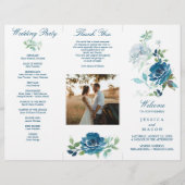 Editable Midnight Blooms Trifold Wedding Program Flyer (Voorkant)