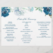 Editable Midnight Blooms Trifold Wedding Program Flyer (Achterkant)