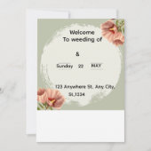 Editable Minimal Floral Wedding Invitation (Devant)