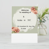 Editable Minimal Floral Wedding Invitation (Debout devant)