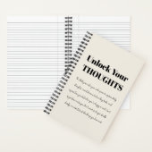 Editable Minimal Journal | Unlock Your Thoughts Notitieboek (Binnen)