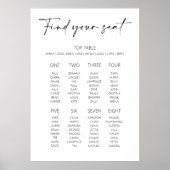 Editable Minimal Style Wedding Seating Plan Poster (Voorkant)