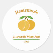 Editable Mirabelle Plum Jam Label Sticker (Voorkant)
