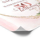 Editable Modern Blush Greenery 50th Birthday Sign Poster (Hoek)