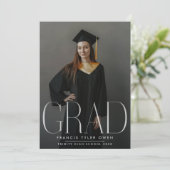 Editable Modern High School Photo Afstuderen Aankondiging (Staand voorkant)
