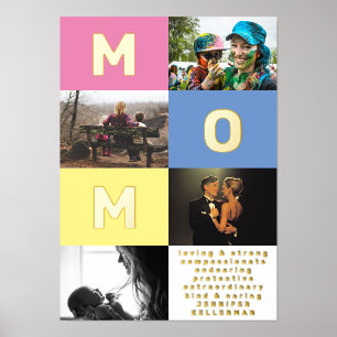 EDITABLE MOM COLOR BLOCKS MULTI Photo GOLD Folie Afdrukken