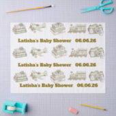 Editable Neutral Baby Shower Tissue Paper Tissuepapier (Craft)