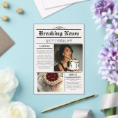 Editable Newspaper Birthday Invitation Template  (Insitu (Mariage))