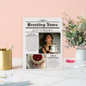 Editable Newspaper Birthday Invitation Template  (Mariage)