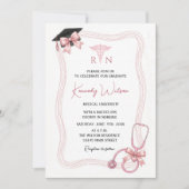 Editable Nursing Graduation Invitation with Photo (Devant)