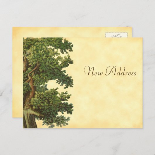 Editable  Oak Tree New Address Briefkaart (Voorkant / Achterkant)