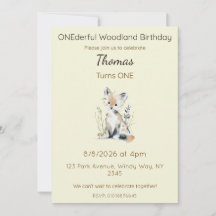 Editable ONEderful Woodland Birthday
