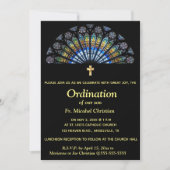 Editable Ordination Religious Event Glas in lood Kaart (Voorkant)