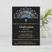 Editable Ordination Religious Event Glas in lood Kaart (Staand voorkant)
