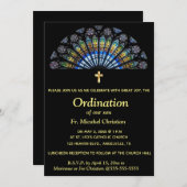 Editable Ordination Religious Event Glas in lood Kaart (Voorkant / Achterkant)