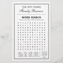 Editable Party Games, Family Reunion Word Games