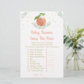 Editable Peach Gold Floral raadt het prijsspel (Staand voorkant)