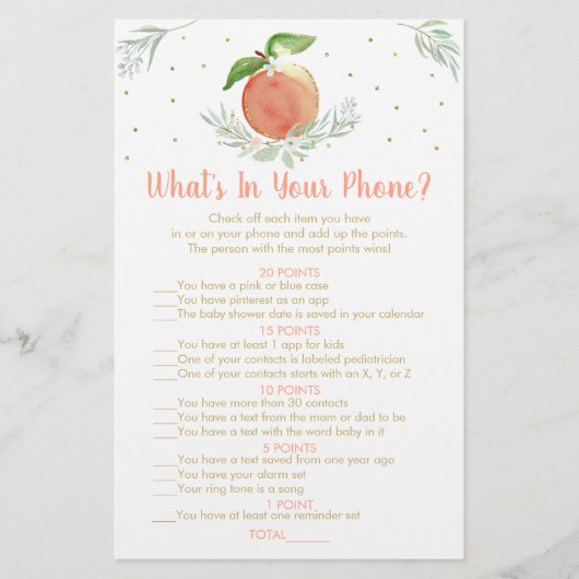 Editable Peach Gold wat er in uw telefoonspel zit (Voorkant)