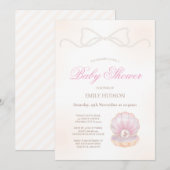 Editable Pearl Invitation Kaart (Voorkant / Achterkant)