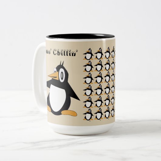 Editable Percius The Penguin Coffee Mok (Voorkant links)