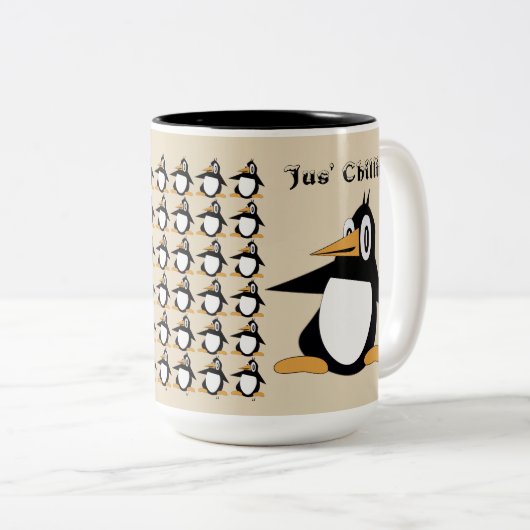 Editable Percius The Penguin Coffee Mok (Voorkant rechts)