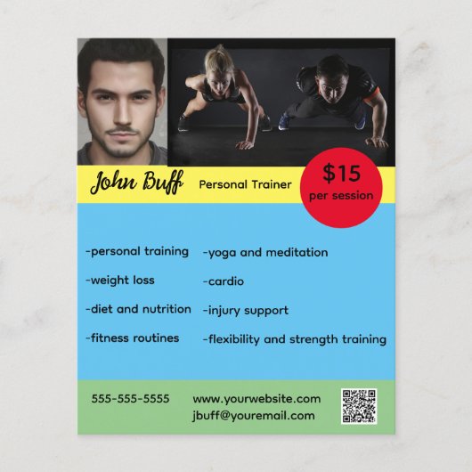 Editable Personal Trainer Flyer (Voorkant)