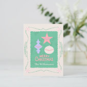 Editable Personalized Candy Christmas Ornament Briefkaart (Staand voorkant)