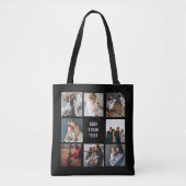 Editable Photo Collage Black Canvas tas (Voorkant)