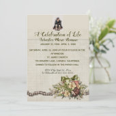 Editable Photo Flower Basket Celebration of Life Kaart (Staand voorkant)