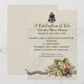 Editable Photo Flower Basket Celebration of Life Kaart (Voorkant / Achterkant)