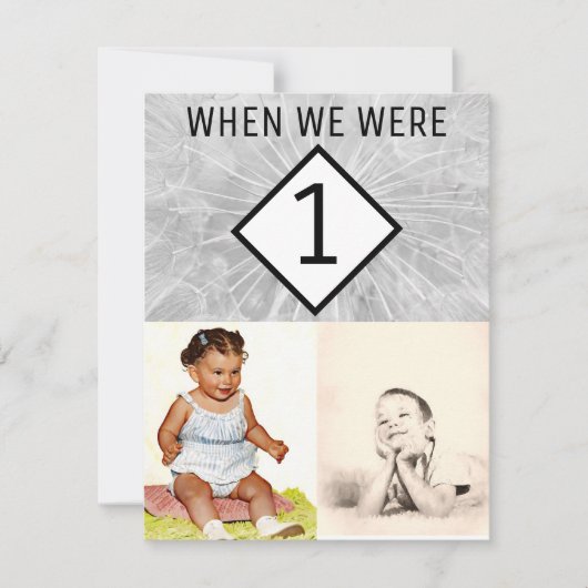 Editable Photo Table Numbers toen we nog jonger wa Kaart (Voorkant)