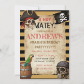 Editable Pirate Party Template Invitation Kaart (Voorkant)