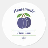 Editable Plum Jam Label Sticker (Voorkant)