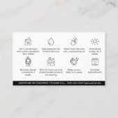 Editable PMU Brow Eyebrows Microblading Aftercare Visitekaartje (Achterkant)