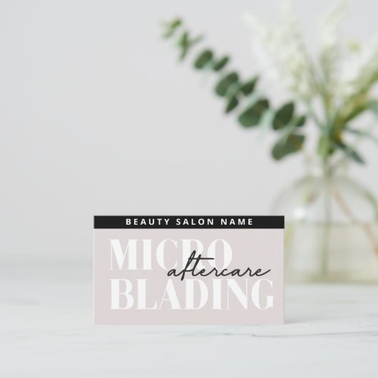 Editable PMU Brow Eyebrows Microblading Aftercare  Visitekaartje (Staand voorkant)