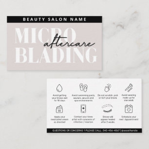 Editable PMU Brow Eyebrows Microblading Aftercare  Visitekaartje