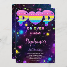 Editable Pop it Anniversaire Invitation