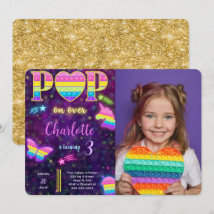 Editable Pop it Anniversaire Photo Invitation