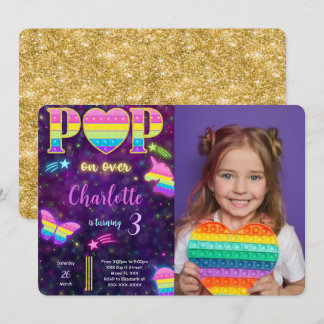 Editable Pop it Anniversaire Photo Invitation
