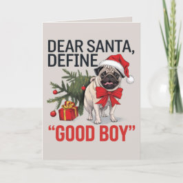 EDITABLE Pug Funny Dog Christmas Kaart