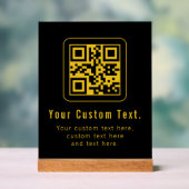 Editable QR Code & Text Template | Black & Gold (Neutre)